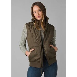 Prana Esla Quilted Fleece Vest green size small